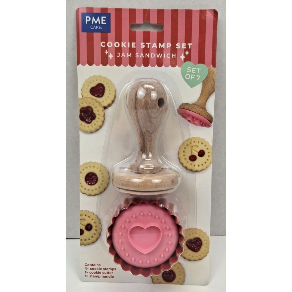 Cookie Stamp Set PME Cake 4 Stamps and 1 Cutter New Sealed